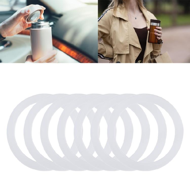 7Pcs Silicones Lid Gaskets Rings Round Sealing Rings Glass Cups Rings for Insulated