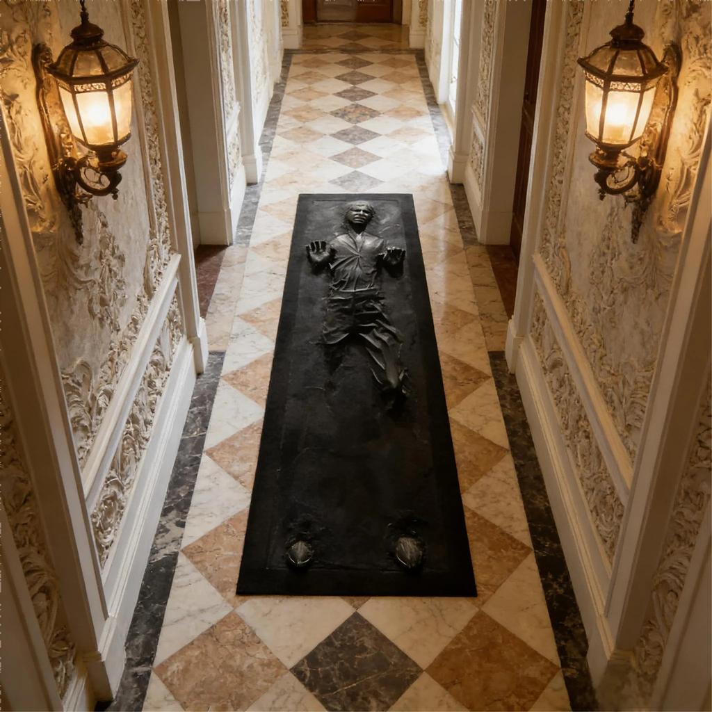 3D Embossed Human Body Optical Illusion Runner Rug Realistic Sculpture Non Slip Study Hallway Creative Floor Mat
