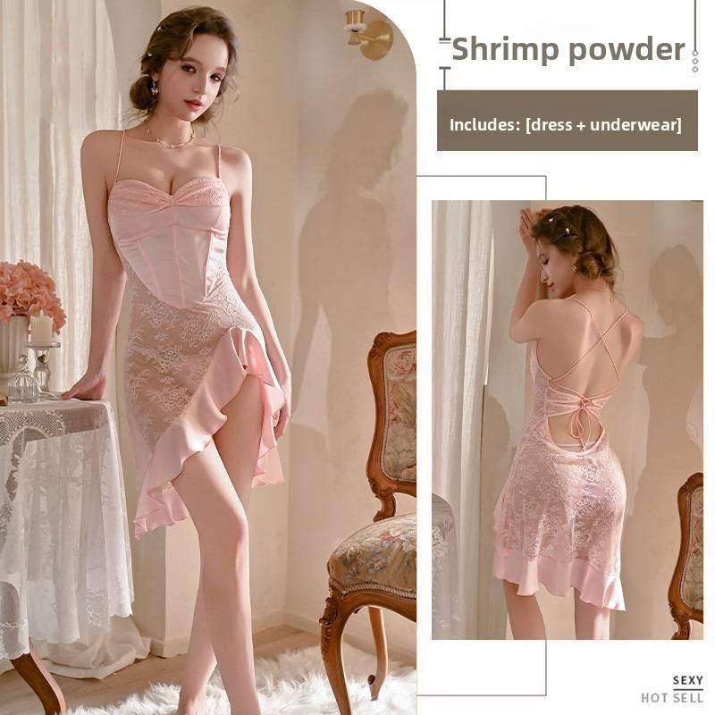 Youthful Satin Sleep Skirt With V Neck And Sleeveless Design For Lounge