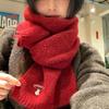 Christmas Gift Soft Waxy Scarf for Women Autumn and Winter Versatile Warm Korean Version Student Red Deer Scarf