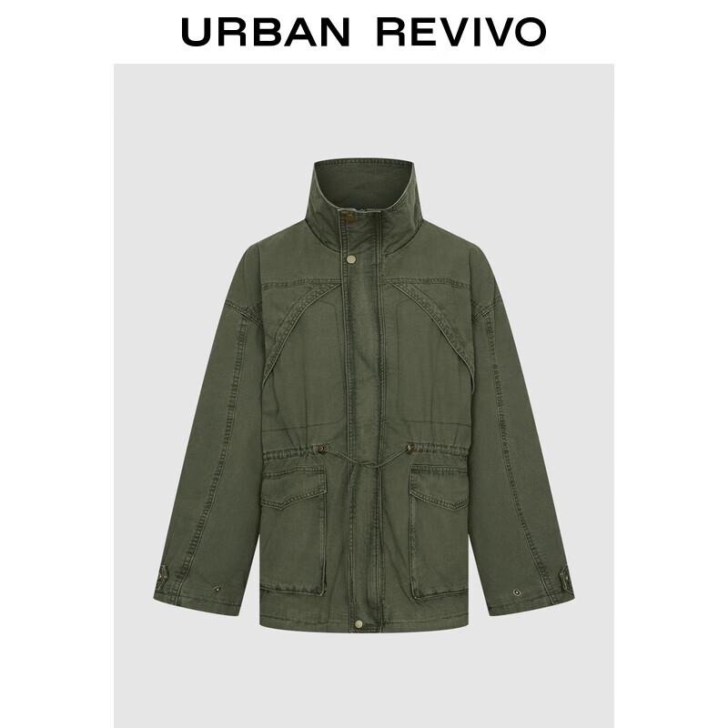 

UR 2025 Осенняя куртка кэжуал цвета янтаря с поясом S