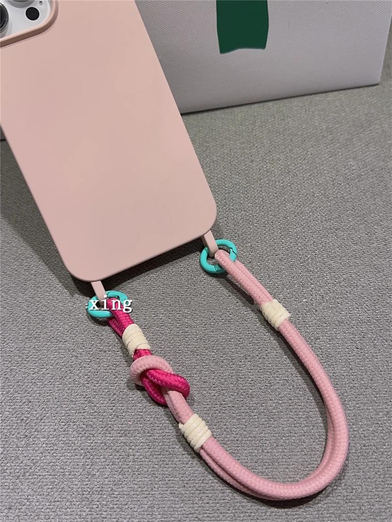 Korean Cute Colorful Mobile Phone Portable Anti-loss Lovely Knot Hand Bracelet For iPhone 16 Pro Max Samsung Flip 6 Coloed Rope