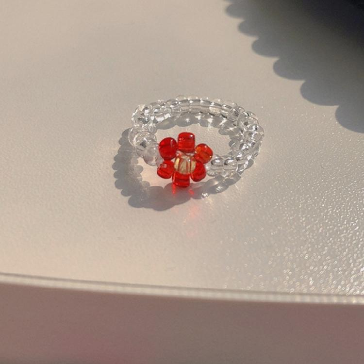 Stilvolle Verstellbare Perlenringe Elastisches Design Blumenringe Schmuck für Komfort und Vielseitigkeit im täglichen Gebrauch