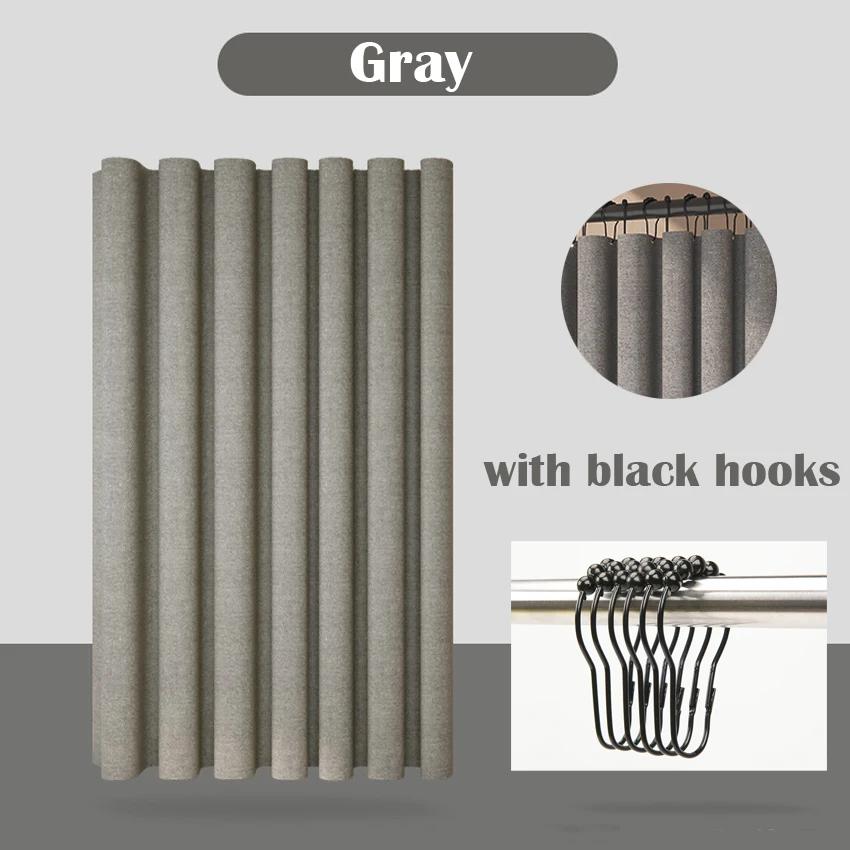 Плотная занавеска для душа с имитацией льна — фото 12