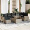 VidaXL Garden Lounge Set 8 Pcs with Light Grey Cushions Wicker 3326683