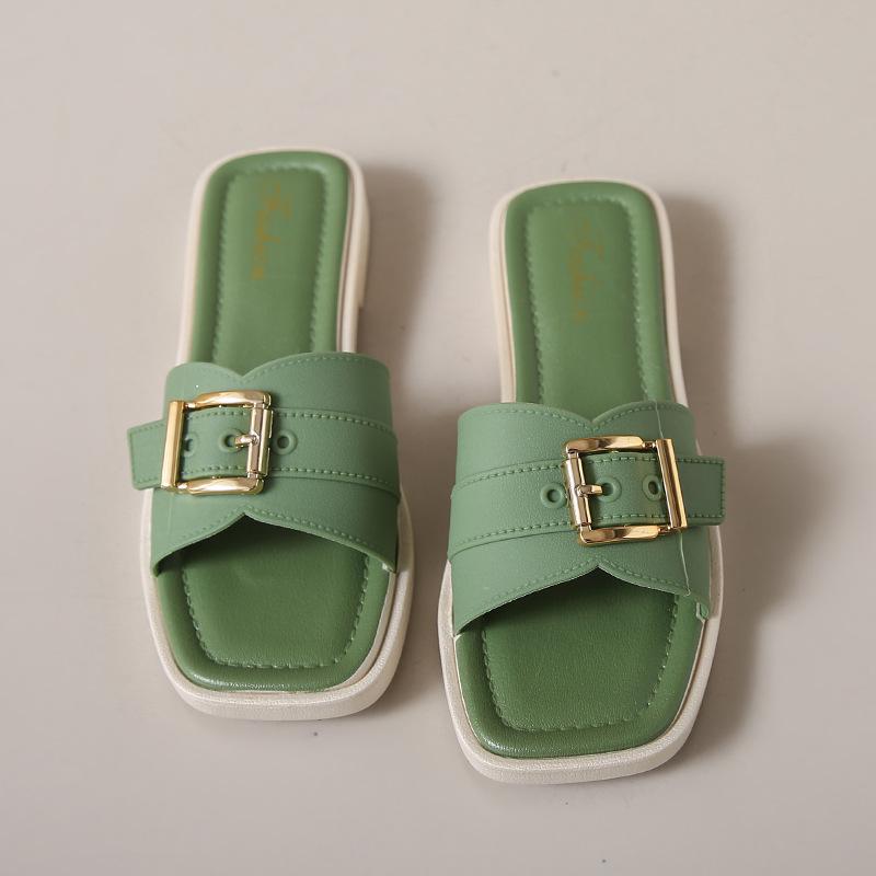 

Women s Summer Non-Slip Flat Sandals with Buckle 38/39 зелений