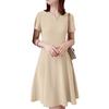 ZANZEA Women Casual Round Neck Summer Short Sleeve Dress