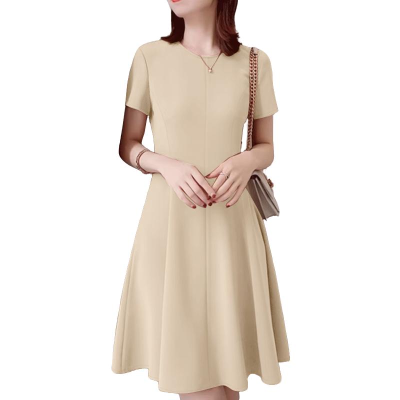 ZANZEA Women Casual Round Neck Summer Short Sleeve Dress