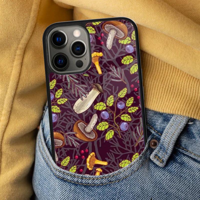 Mushroom Soft Phone Case for iPhone 17 Air 16e Pro max 15 Pro 13 14 Plus 11 12 MagSafe Magnetic Coque