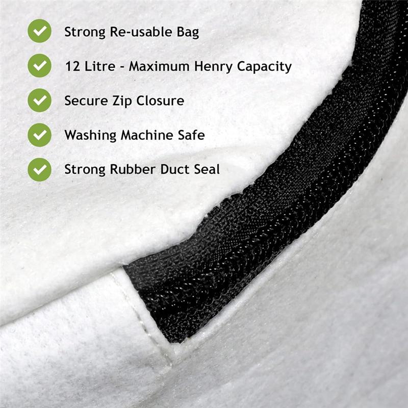 

A65T-Lifetime Reusable Zip Cloth Dust Bag For Numatic Henry Hetty Vacuum Cleaner