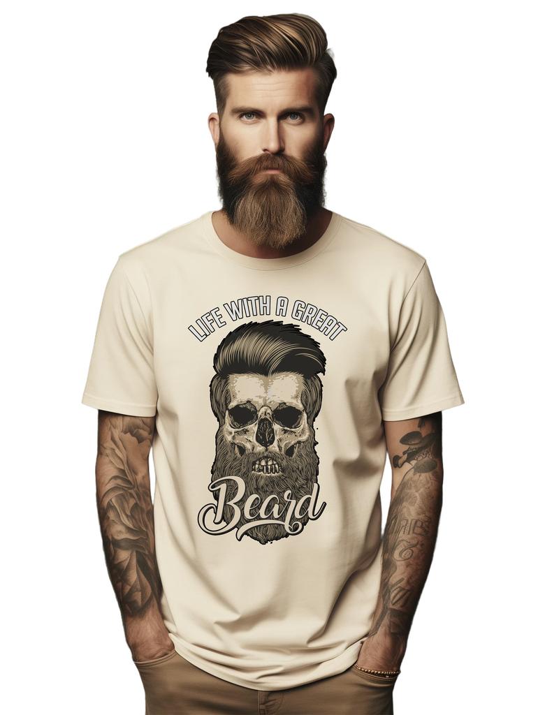 PrintBar Life with a Great Beard t-shirt - Funny and Bearded! Funny t-shirt, Uni