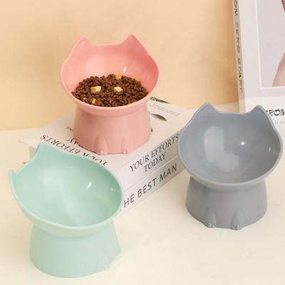 Tigela para Gato de Pés Altos Moda Proteção do Pescoço com Orelhas Longas Tigela para Cachorro Antivirada Tigela de Plástico para Comida de Animal de Estimação Suprimentos para Animais de Estimação