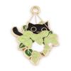 10PCs Cartoon Enamelled Cat Charms Zinc Alloy Animal Flower Leaves Pendants For DIY Making Necklace Bracelets Jewelry Findings