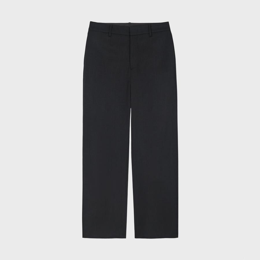 REGARDS Fine Wool Semi Wide Slacks - Charcoal