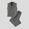 INCERUN 2PCS Men Sleeveless Thin Blazer Tops Long Pants Casual Sets Outfits