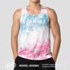 Men's Running Mesh Tank Lightweight Breathable Track and Field Marathon Vest Jogging Training Sleeveless T-Shirt Large Cuffs