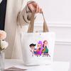 Kpop Portable Canvas Bag Plus Snap Button Solid Color Korean Version Canvas Bag Going Out Portable Tote Bag