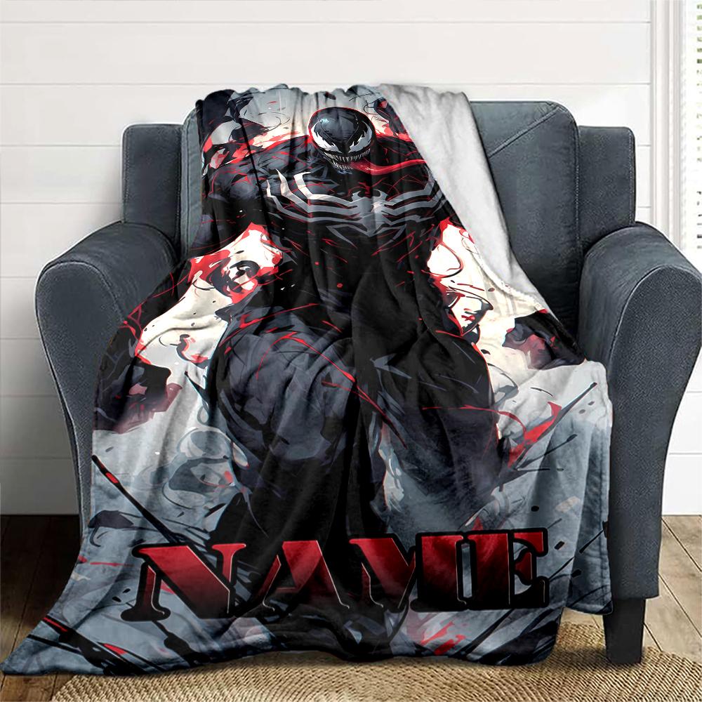 Customiz Name Personality venom Blanket Soft &Warm Sofa Office Bed Travel Lunch Break Blanket, Gift Suitable All Seasons
