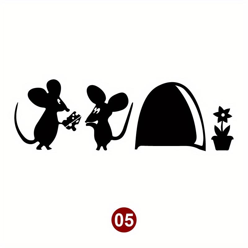 Lovely Mouse Black Car Decals Auto Window Bumper Body Removable Vinyl Decals Animal Auto Accessories Water-Repellent Ornament