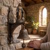 Vintage Jesus Virgin Mary Statue Doorbell Christian Religious Home Decor Bronze Church Gift Inspirational Bible Verse Door Chime