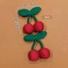 2 knitted red cherry sweet versatile hair clips suitable for daily hair accessories