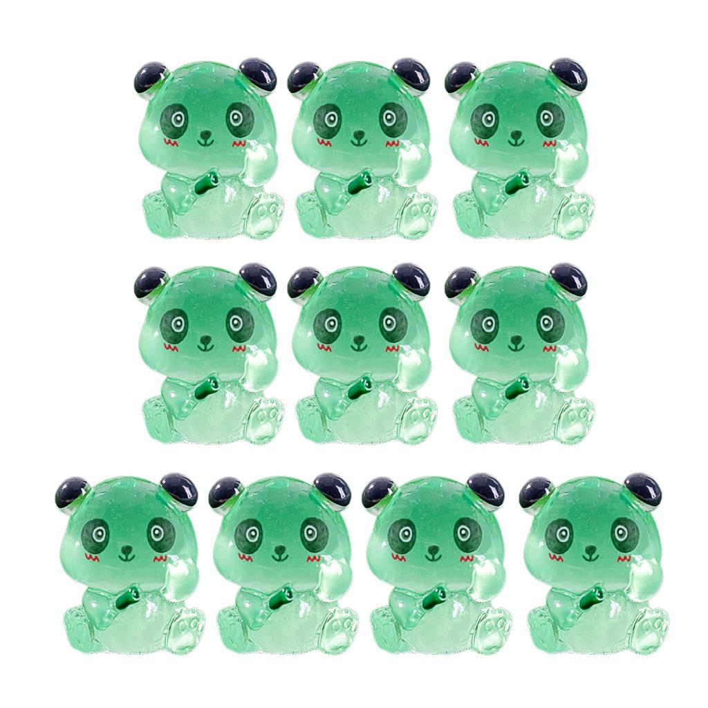 10pc Mini Luminous Cute Panda Figurine Glowing In the Dark Seated Panda Ornament for Home Garden Micro Landscape Decor