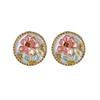 New Chinese Flower Earrings New Xia Baroque Pearl Oil Painting Series Love Enamel Stud Earrings High-end Earrings Women