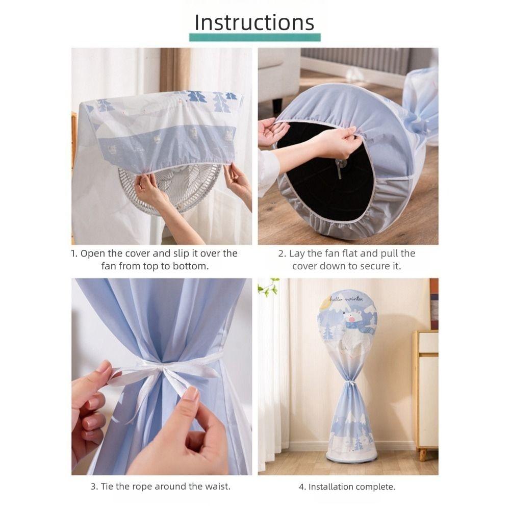 PEVA Floor Fan Cover Waterproof Fan Protective Cover Reuseable Electric Fan Dustproof Cover