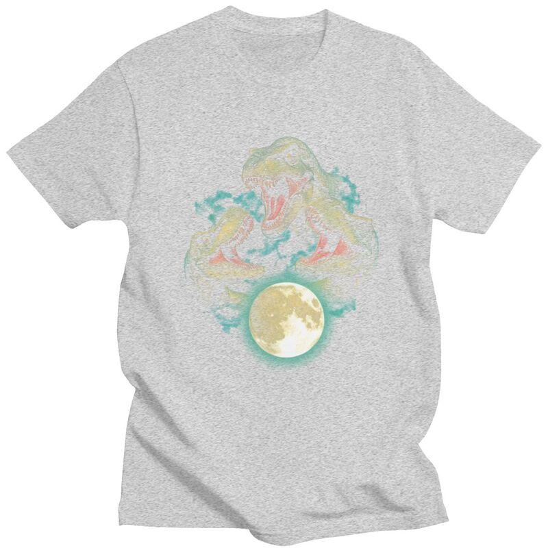 Dinosaur Moon Funny Parody Meme T Shirt for Unisex Tshirts Fashion Streetwaer Short Sleeve Tee Shirt Slim Fit Clothing
