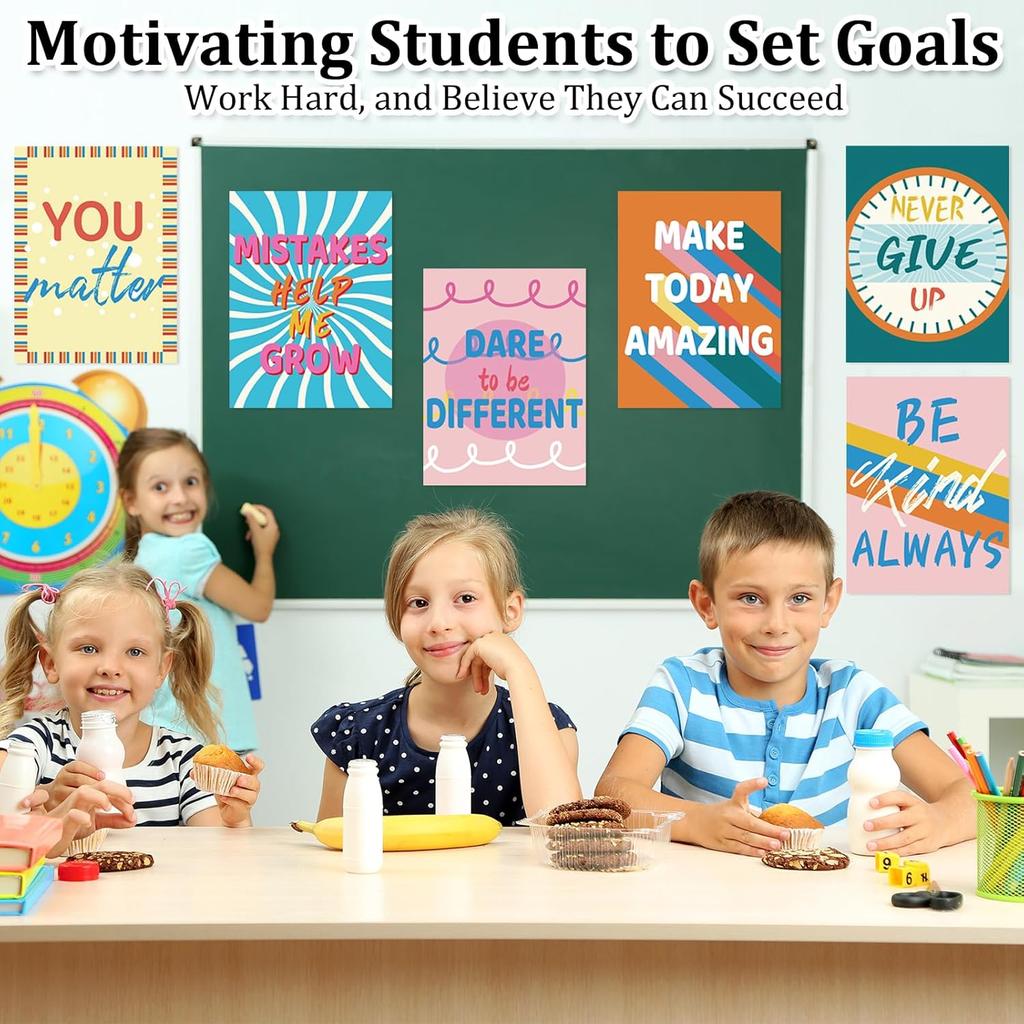 Motivational Posters for Classroom, 6Pcs Classroom Motivational Poster Positive Posters, Classroom Posters High School, Pirational Posters for