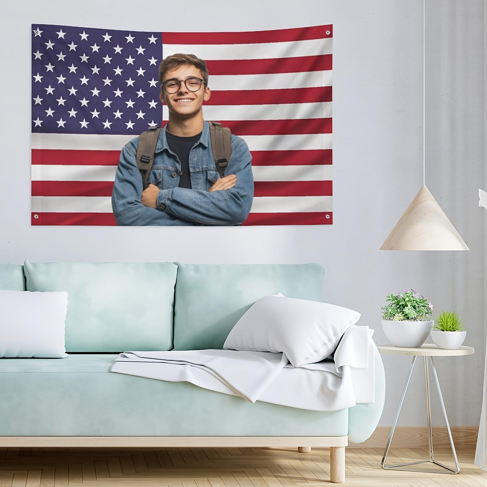 

American Flag Tapestry Banner Funny Photo Flag Wall Decor for Bedroom Living Room Christmas Gift Durable Polyester 74x94cm(29x37in)