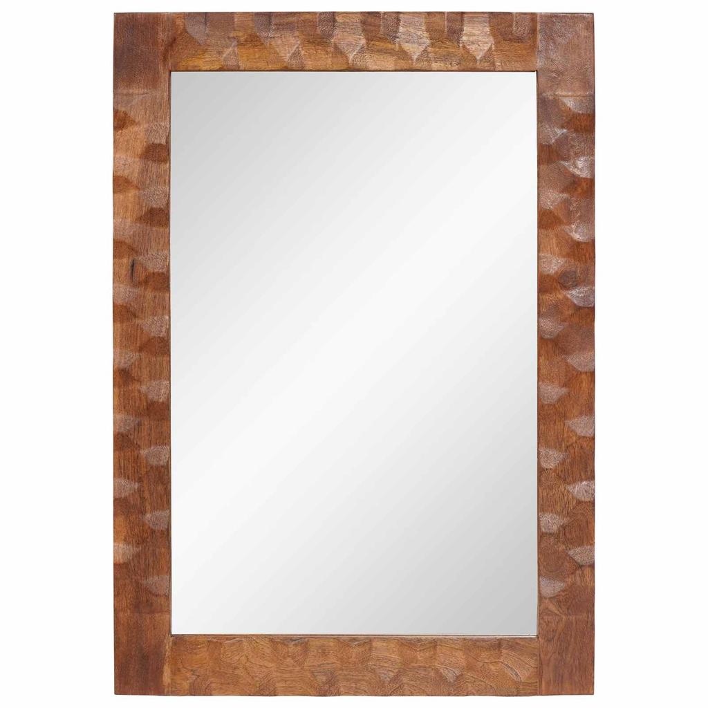 Bathroom Mirror with Acacia Brown Surface 50 x 70 x 2.5 cm