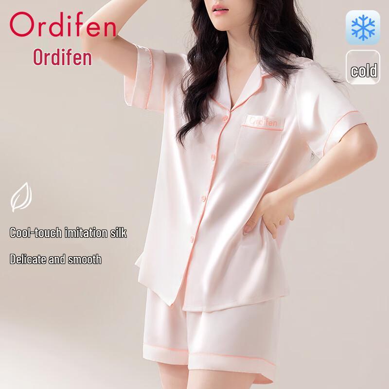 Audiffan Women s Satin Cool-Touch Short Pajama Set XL