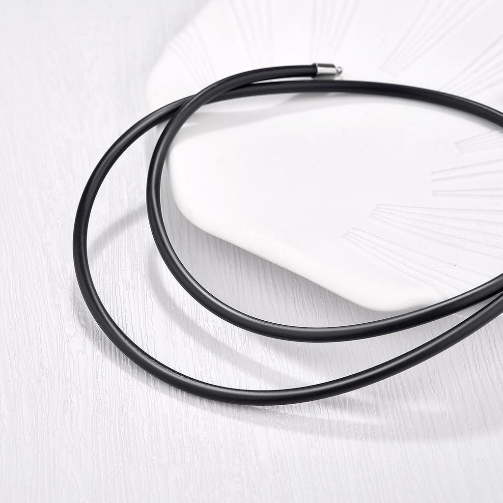 2/2.5/3mm Simple Rubber Rope Necklace For Men Women Fashion Jewelry Gift Casual Round Neck Black Necklace