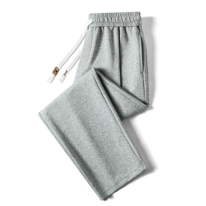 Men's Spring and Autumn New Drawstring Wide-leg Straight Breathable Casual Pants Men's Drape Straight Men's Trousers