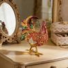 Exquisite Handcrafted Rooster Jewelry Display Case Holder Box Featuring Aluminum Construction And Ample Space
