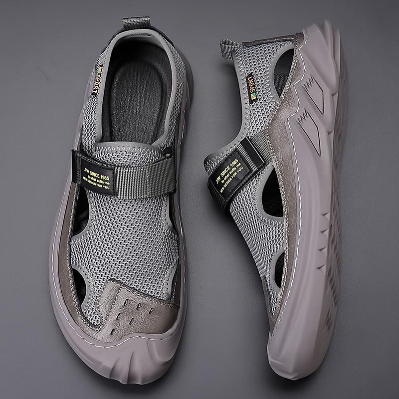 Sandali da uomo con fondo morbido estivo traspirante di grandi dimensioni abbigliamento esterno scarpe da spiaggia scarpe da uomo casual scarpe con buco da uomo cavo
