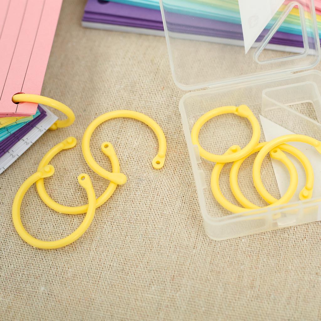 300 Stuks Geïndexeerde Kaarten met 8 Ringbinders Draagbare Index Notitiekaarten 6 Kleuren Gelijnde Flashcards voor Klaslokaal Kantoor