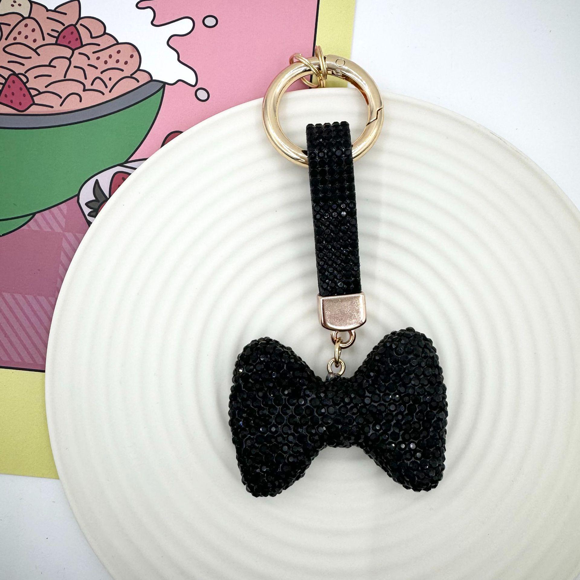 Rhinestone Bow Keychain & Polymer Clay Pendant