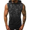 Herren-Trainings-Tanktop mit Kapuze, Bodybuilding, abgeschnittenes Muskel-T-Shirt, ärmellose Gym-Hoodies