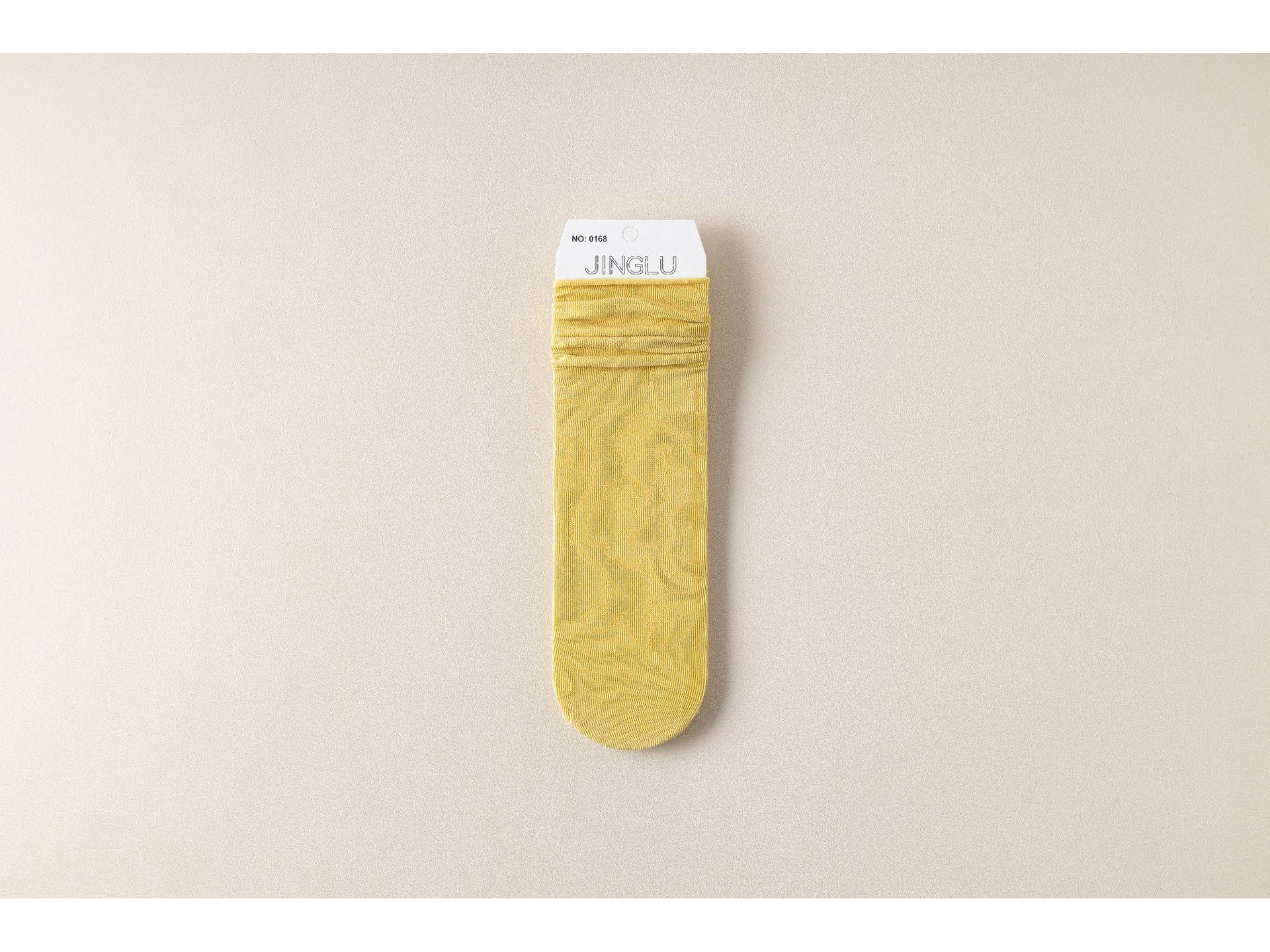 

«Дышащие носки средней длины JK Style — тонкие, однотонные, впитывающие пот, для весны и лета» жёлтый/кремовый