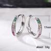 Colorful Synthetic Zircon Circular Earrings, Minimalist Design, Suitable for Exquisite Jewelry In Daily and Leisure Occasions