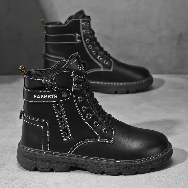 

Popular high-top Martin shoes tooling boots men 44 чёрный