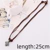 Collana con Ciondolo a Croce Retro Moda Semplice Corda in Lega Collana in Pelle Artigianale Collana Intrecciata a Croce Unisex