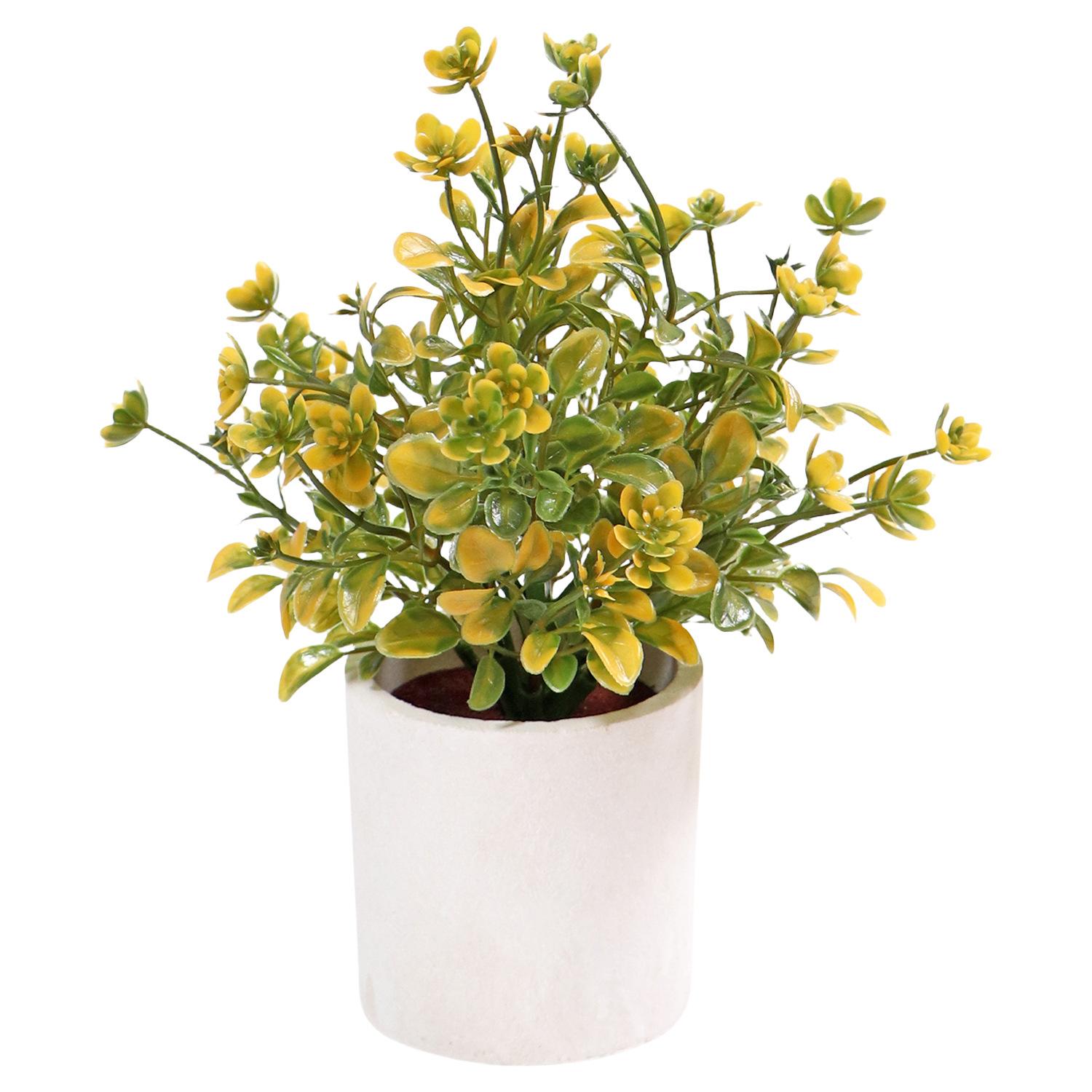 

Simulation Potted Plant Set North American Plant Simulation Potted Plant Home Decoration Desktop Green Plant Small Bonsai Ornament жёлтый