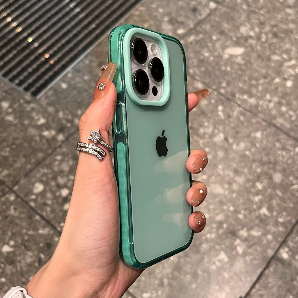 Luxury Transparent Shockproof Case For 11 12 13 14 15 16 Plus Pro Max X XS XR Clear Fluorescent Neon Bumper Armor Cover