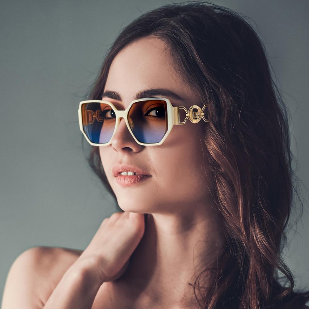New In Sunglasses Decorative Details Geometric Sunglasses Modern Retro Design Unique Lines Fashionable Frame Sun Glasses