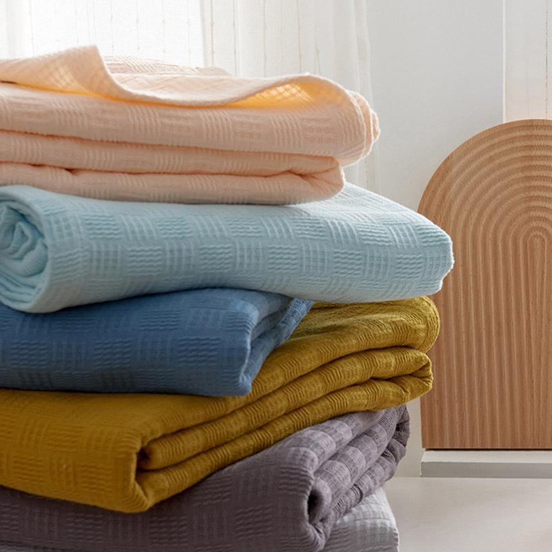 Bettwäsche aus 100 % Baumwolle, normale Decke, Decke, komplett aus Baumwolle, feste Sommerdecke, Gaze, Decke, Decke