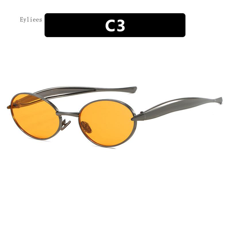 New Sardine Mirror Legs European and American Sunglasses Women's High Fashion Glasses Cross Border Oval Sunglasses Men