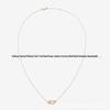 Women's 18K Rose Gold Fred Medium Diamond Horseshoe Necklace with Horizontal Nautical Buckle Choker.